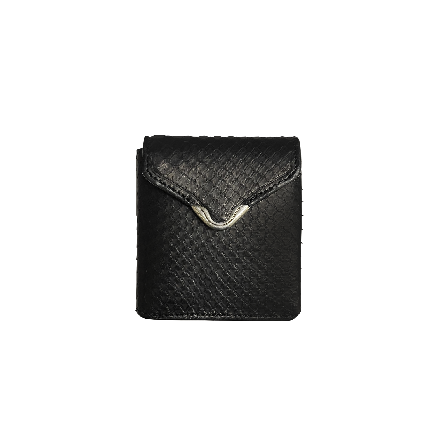 Cramp by 池之端銀革店 |Black Python Leather Garson Slim Wallet